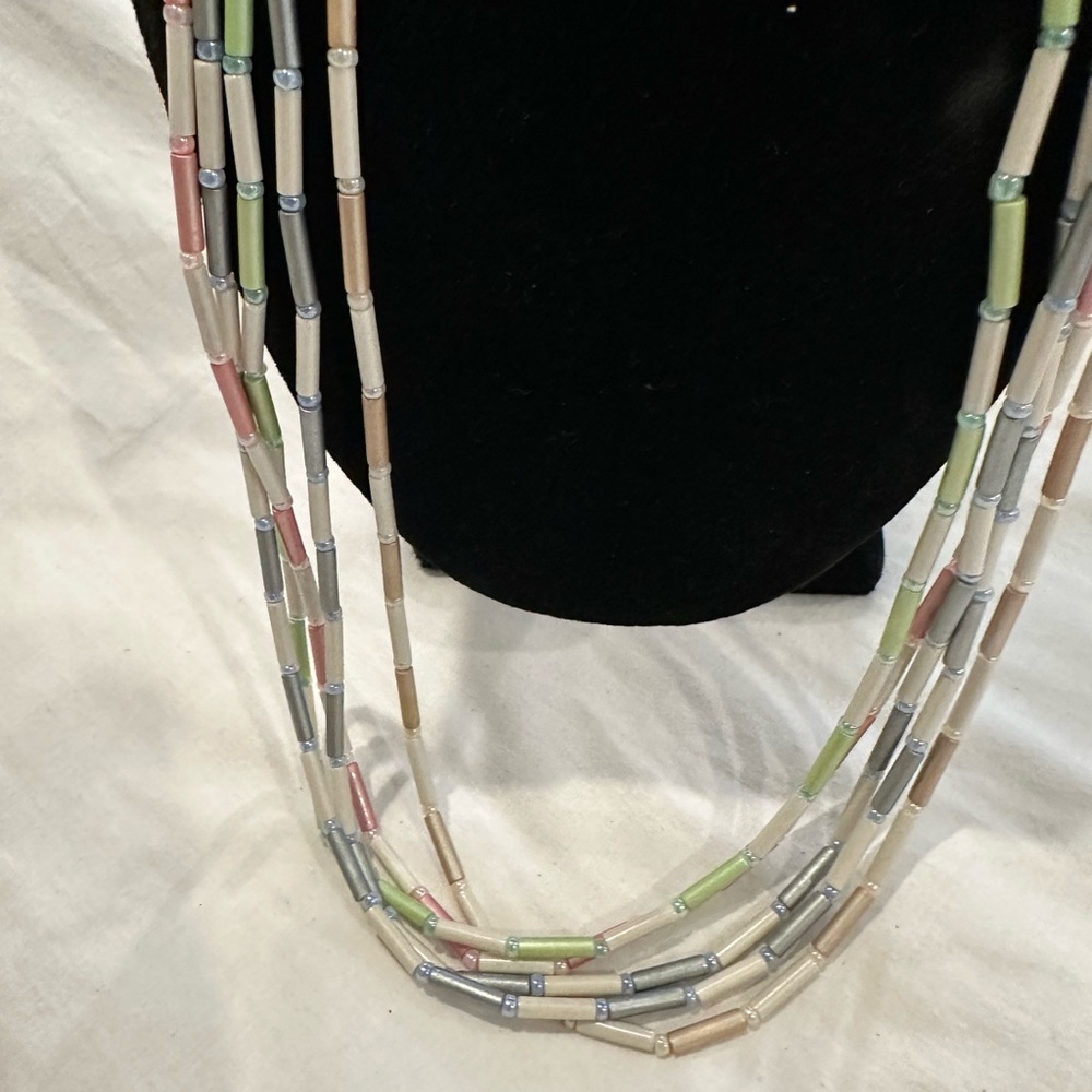 Monet Seed Bead And Bugle Bead Multi Strand Neckl… - image 5